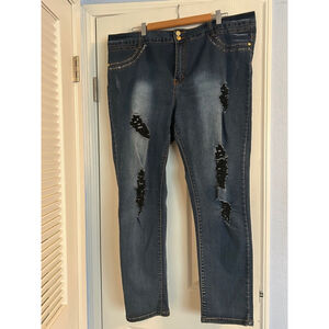 VIP Jeans Denim Stretch Jeans Size 22 Blue Black